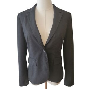 Banana Republic Charcoal Gray One Button Blazer Jacket Size 4 Petite